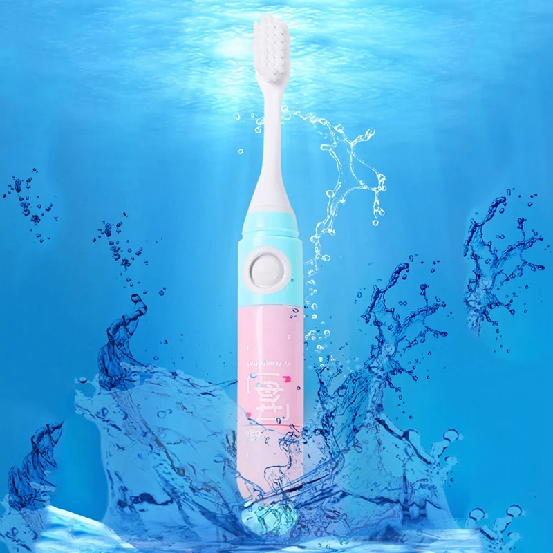 1PC Kids Electric Toothbrush Softer Bristle Brush Cute Fruit Design Cover Electric Toothbrush Easy-Press Power Button Fun Tooth