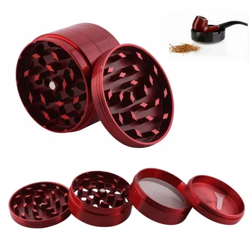 

4 Layers Herb Tobacco Spice Weeds Grass Aluminium Grinder Smoke Crusher Hand Crank Muller Mill Smoking Pollinator