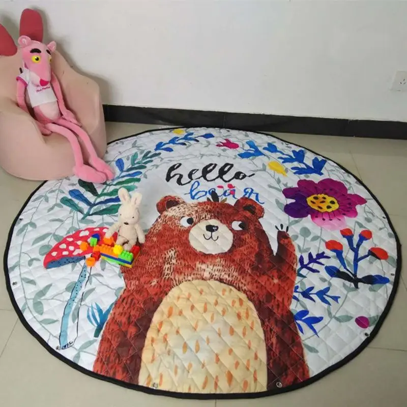 Круглый Мультфильм Детская игрушка игровой коврик для хранения милый детский ползающий коврик H3CD