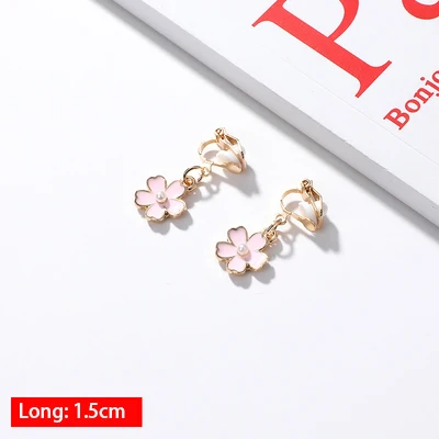 Hot Sale Korean Style Clip on Earrings Geometric Long Ear Clips for Fashion Girl Student Party Prom No Pierced Earring Gift - Окраска металла: 008