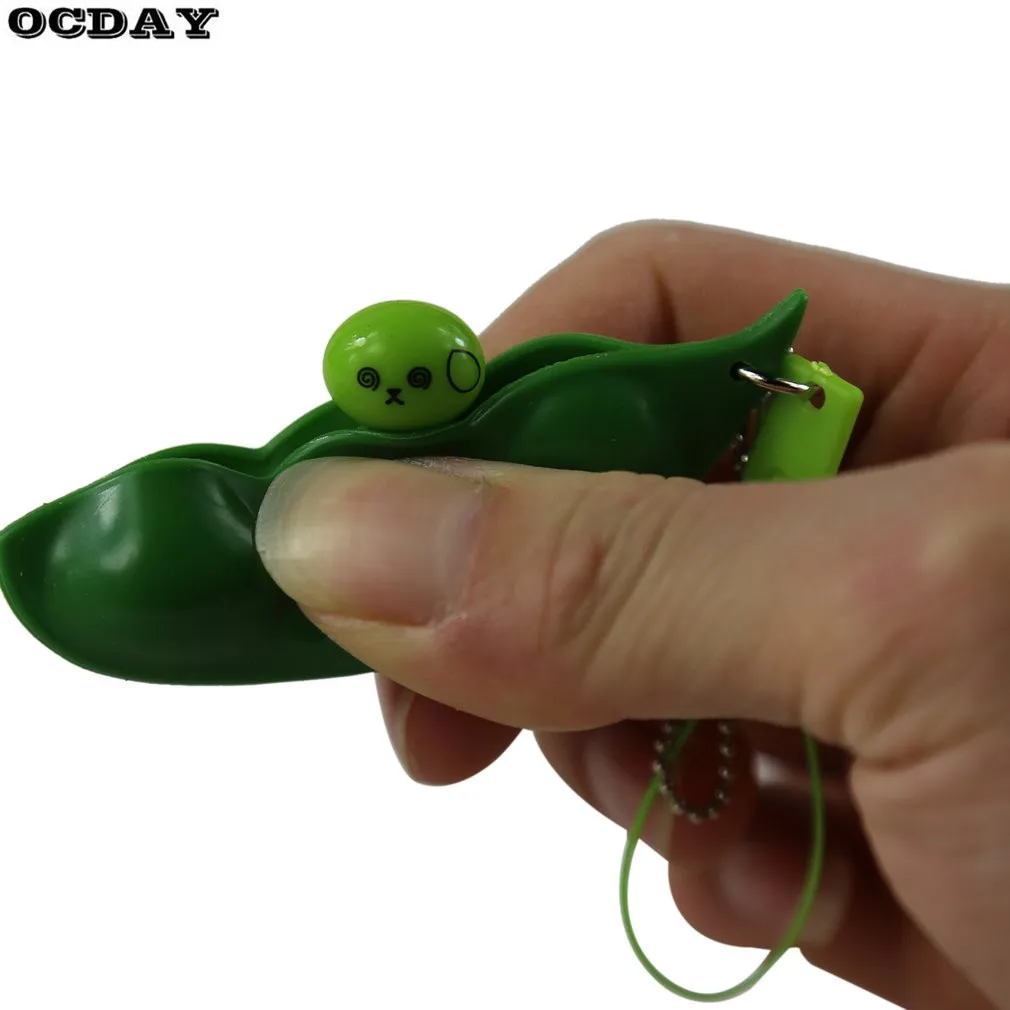 1 шт. Забавный Edamame экструзионный горох бобов брелок Забавные игрушки антистресс сжимаемая соя снятие стресса подвески для игрушек детские игрушки подарок