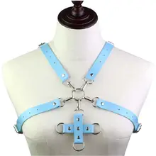 Женский бюстгальтер с кожаным ремнем, топ с перекрещивающимися металлическими ремешками в стиле панк, пастельный Готический сексуальный бюстгальтер на подтяжках, Женский Бандаж для ночного клуба, регулируемое белье