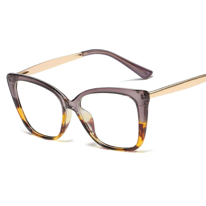Винтажные женские очки с кошачьим глазом новые мужские плоские зеркальные ретро оптические компьютерные прозрачные линзы прозрачные очки - Цвет оправы: 5 Tea Leopard