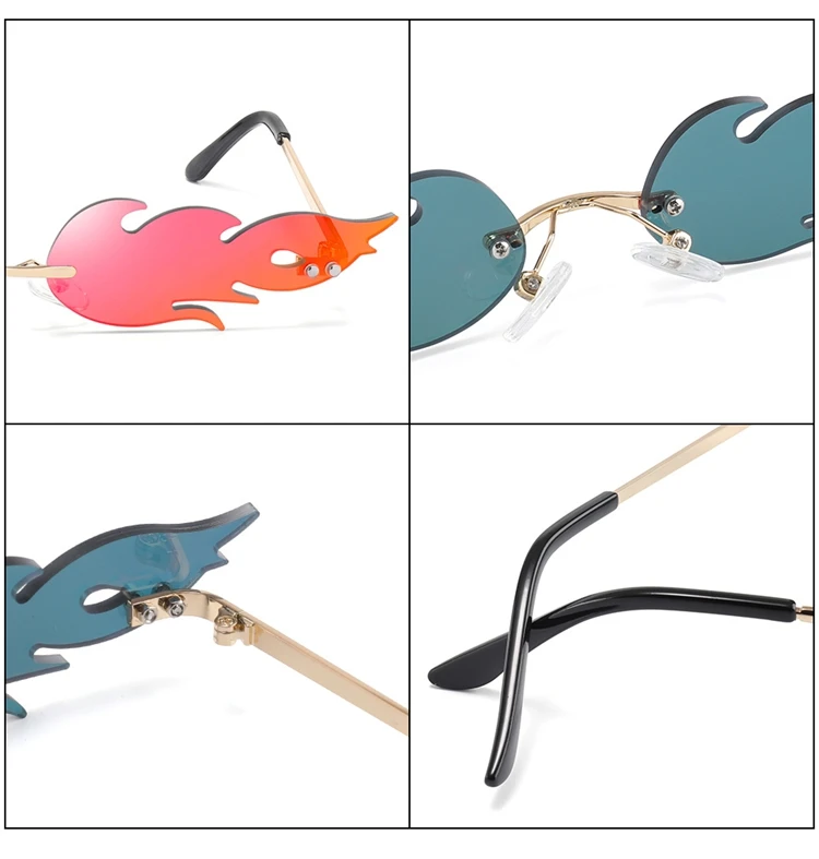 BELMON Модные солнцезащитные очки для женщин без оправы форма пламени солнцезащитные очки для женщин UV400 Oculos