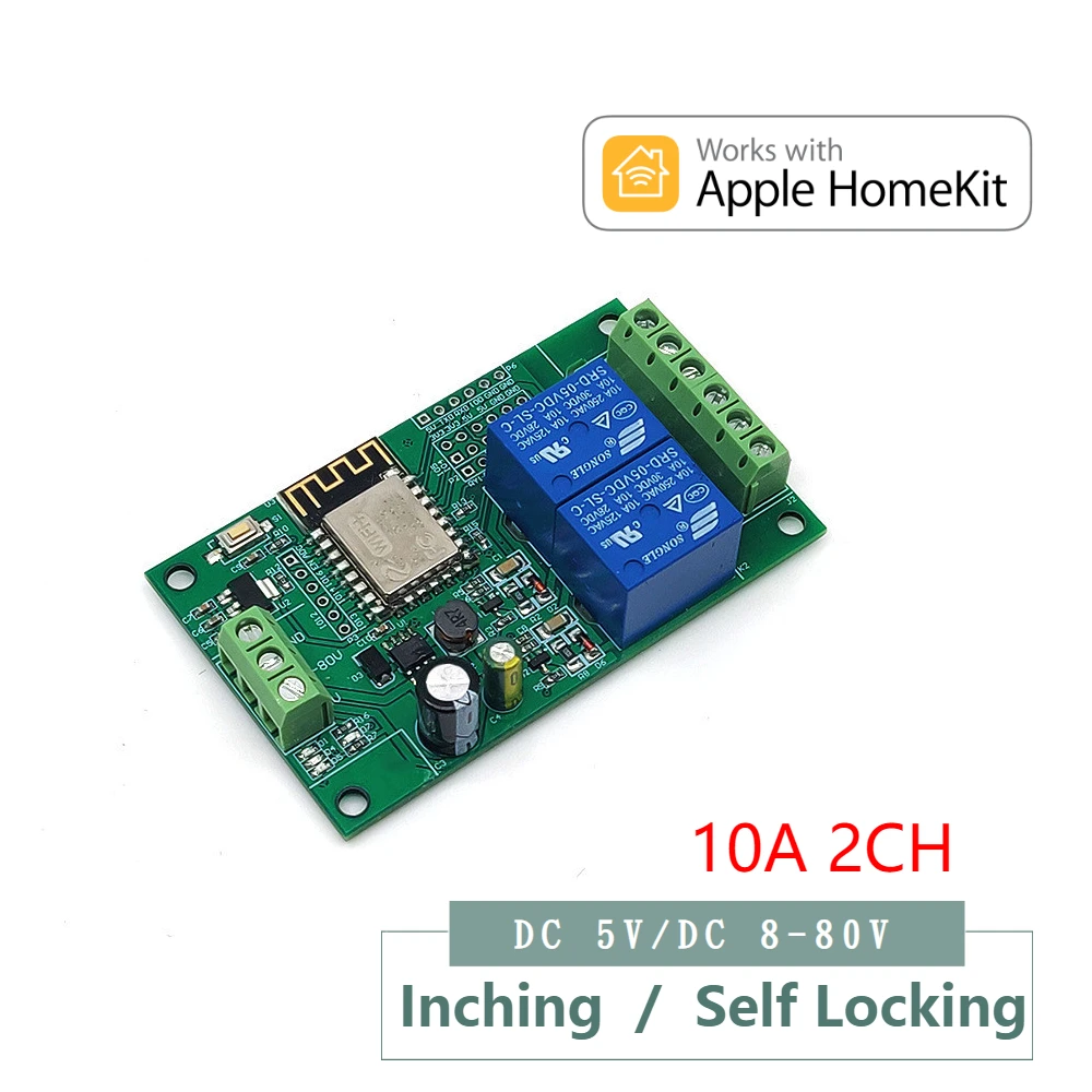 Homekit 2ch Wifi Relay Module Inching Switch Self Locking Entry Access Gate Control Dc 5v 12v 8v 80v Home Automation Modules Aliexpress