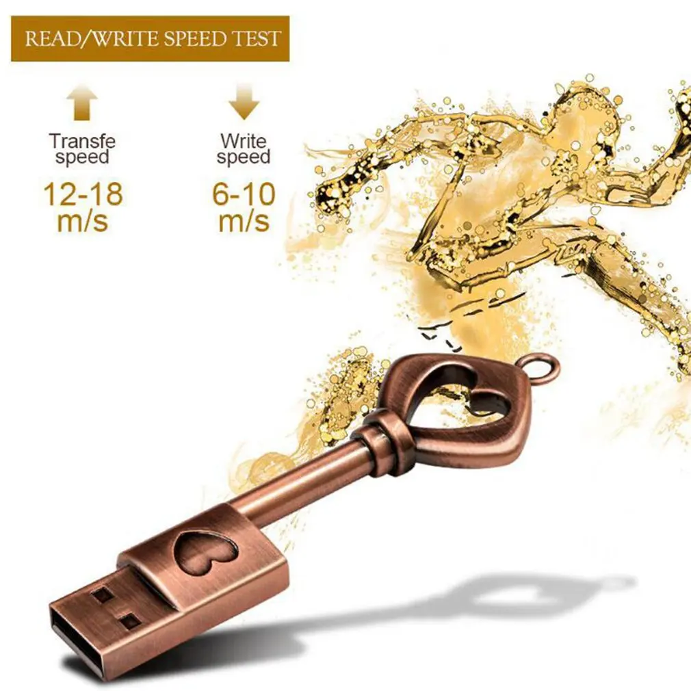 Usb флеш-накопитель в форме сердца, высокое качество, металлическая карта памяти, брелок, u-диск, флешка, водонепроницаемый u-диск