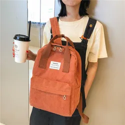 Designer Corduroy Backpack Fashion Women Backpack College Female School Bagpack Harajuku Travel Shoulder Bags For Teenage Girls