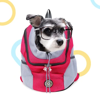 

New Out Double Shoulder Portable Travel Backpack Outdoor Breathable Pet Dog Carrier Bag Pet Dog Front Bag Mesh Backpack Head