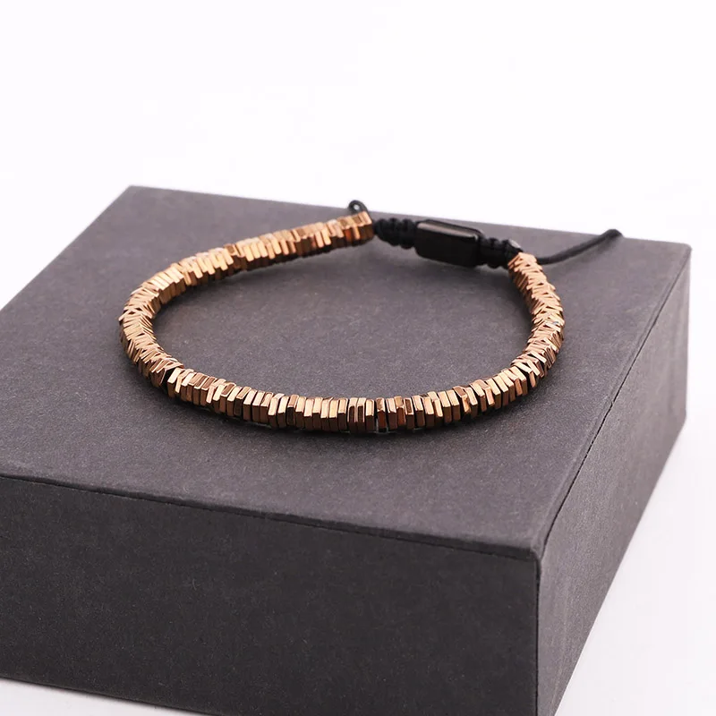 2020 New Design Men Women Jewelry Gift Cute Bracelet Hematite Beads Handmade Macrame Bracelet Men Lady - Image 4