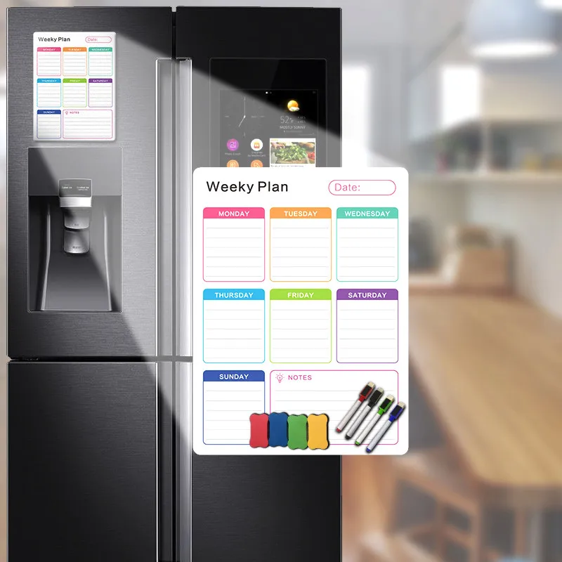 DIY магнитный еженедельник и ежемесячный планировщик белая доска на холодильник многоразовая ежедневная доска для рисования сообщений на холодильник