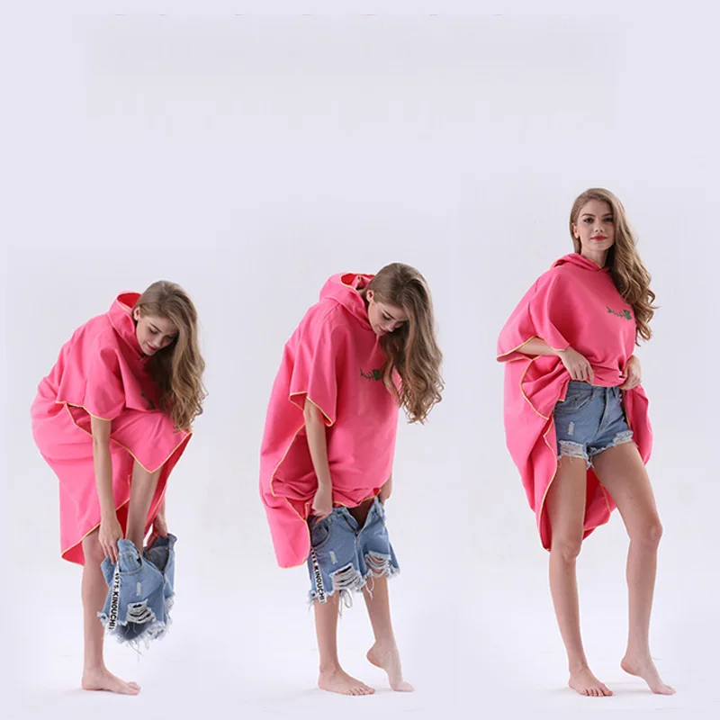 Новое быстросохнущее банное полотенце для смены одежды пляжное с капюшоном