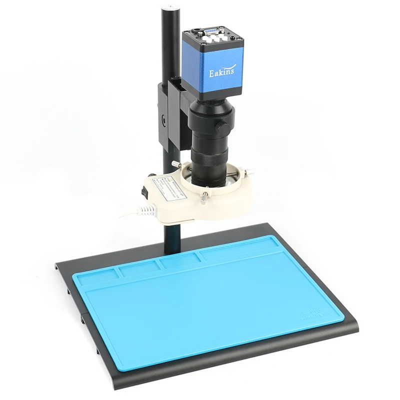 

VGA HDMI 13MP HD Digital Monocular Microscope Camera 100x Lens+ Big Workbench Stand+56 LED Ring Light For Repair Phone Soldering