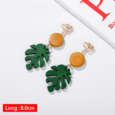 Hot Sale Korean Style Clip on Earrings Geometric Long Ear Clips for Fashion Girl Student Party Prom No Pierced Earring Gift - Окраска металла: 020