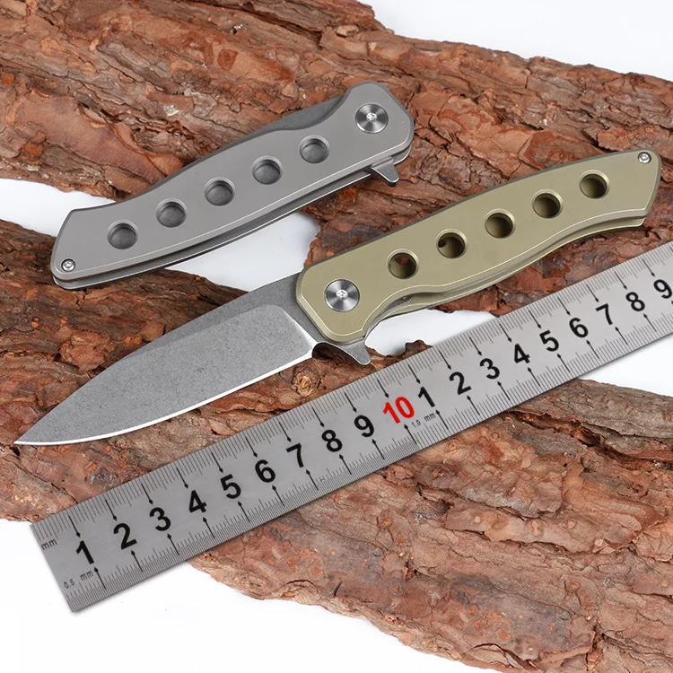 

Titanium alloy handle folding knife multifunctional outdoor mini camping self-defense combat knife kitchen tools