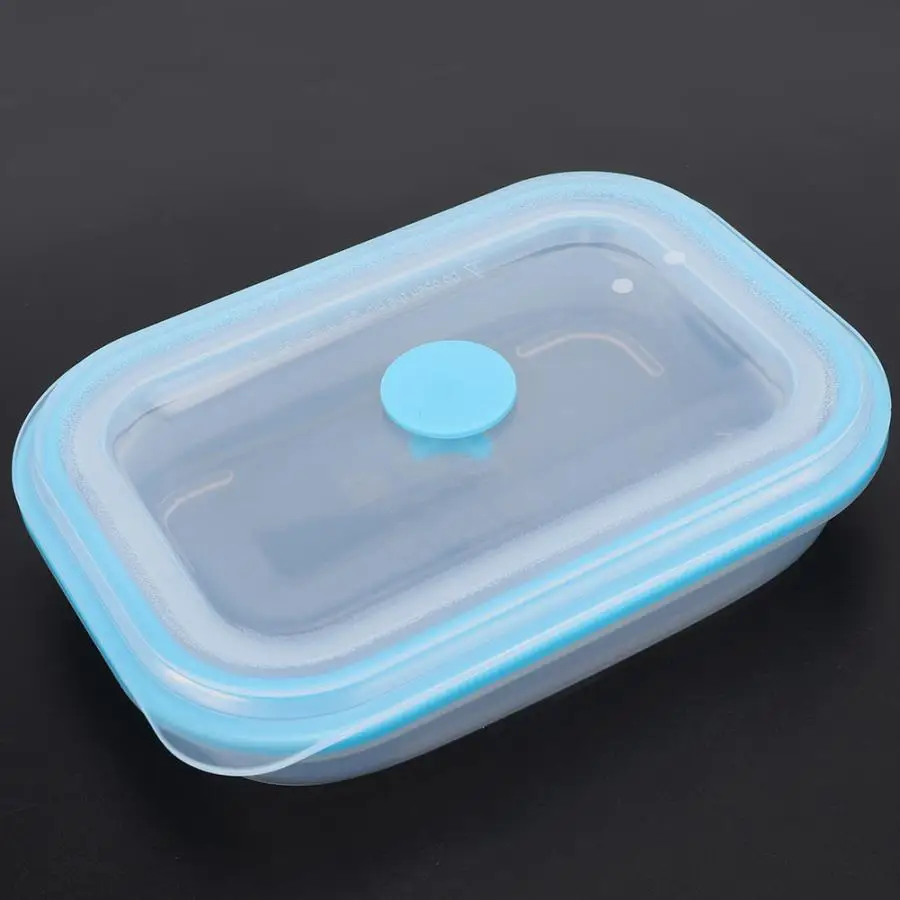 Водонепроницаемый Bento Box Портативный Ланч-бокс для хранения еды 600 мл прямоугольный портативный пищевой силикон складная коробка для завтрака