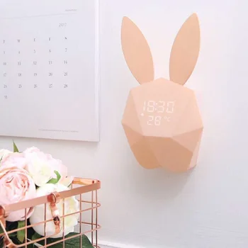 

Creative Luminous Alarm Clock Digital Snooze Nature Night LED Perpetual Calendar Sound Control Snooze Mute Electronic ClockLA797