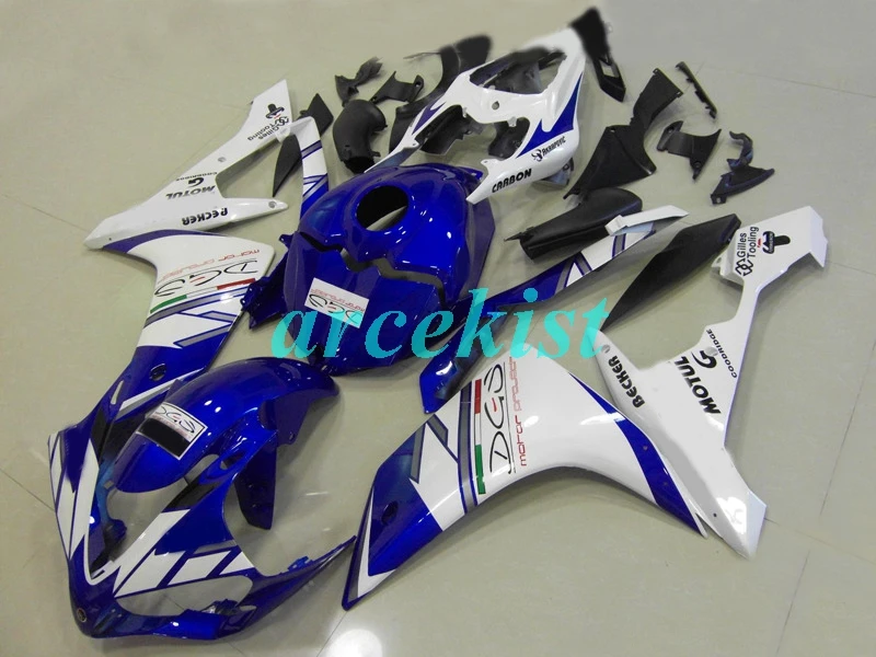 4 подарки ABS прессформы Мотоцикл Обтекатели подходит для Yamaha YZF-1000-R1 2007 2008 07 08 обтекатель кузова набор на заказ синий белый холодный