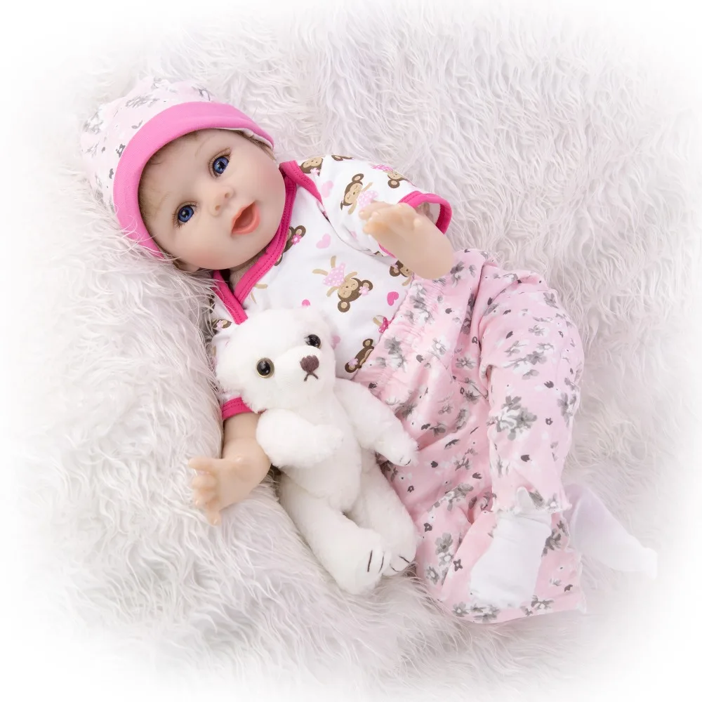 KEIUMI новая милая 22-дюйма 55 см Кукла Reborn Реалистичная игрушка для девочек Reborn Baby мягкая силиконовая кукла детская ткань тело дети подарки на день рождения