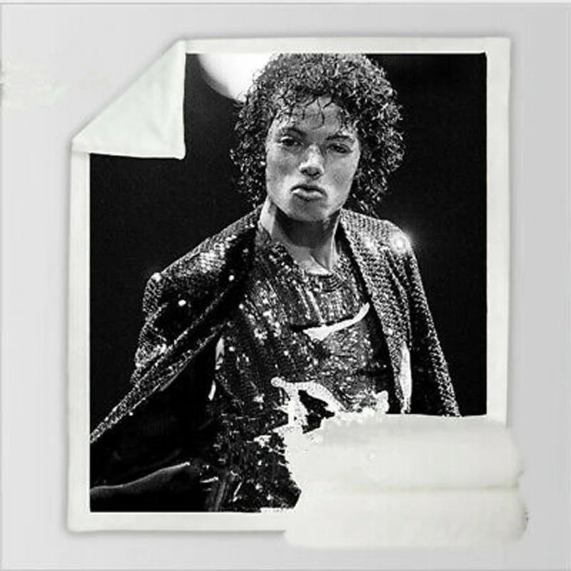 Michael Jackson 3d printed fleece blanket for Beds Hiking Picnic Thick Quilt Fashionable Bedspread Sherpa Throw Blanket style-7