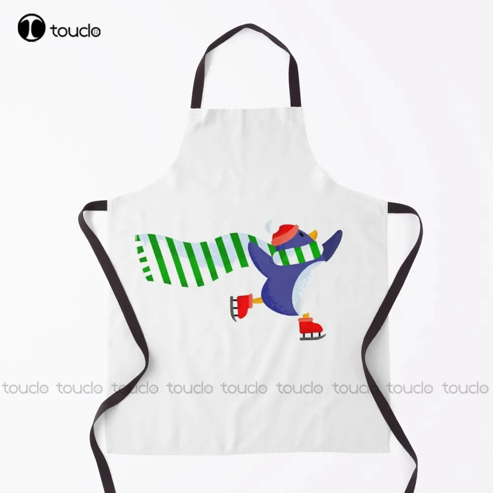 

Skate Penguin Skate! Apron Waist Apron Personalized Custom Cooking Aprons Garden Kitchen Household Cleaning Unisex Adult Apron
