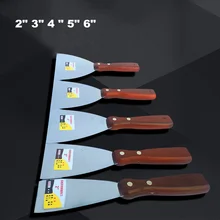Couteau à mastic en acier inoxydable, outils de décoration, manche en bois massif grattoir poli miroir outils de lame