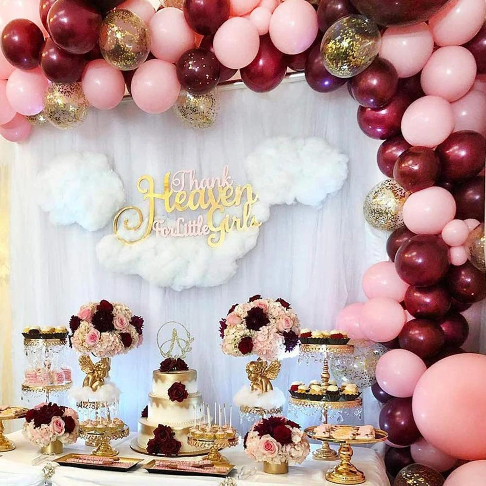 burgundy baby shower decorations