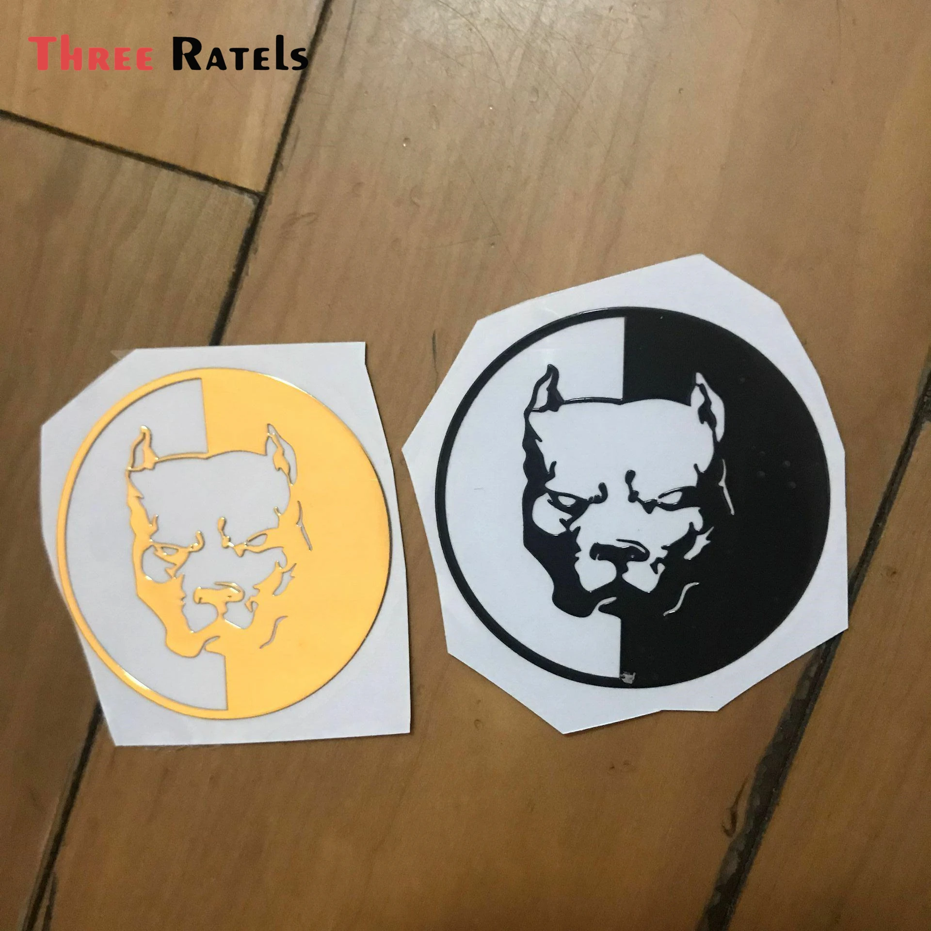 Three Ratel cool MT-68 pitbull dog 3D металлическая наклейка для ноутбука скейтборда украшение