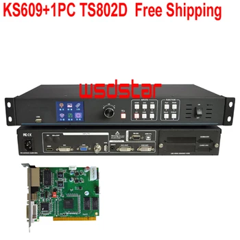 

KS609+1PC TS802D LED Video Processor Input USB/HDMI/DVI/VGA/CVBS LED screen video processor LVP300 Novastar VS1 Hot Sales Free Shipping