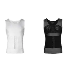 Waist trainer slimming abdominal vest breathable mesh shaper men's slimming clothes hook eye button adjustable abdominal