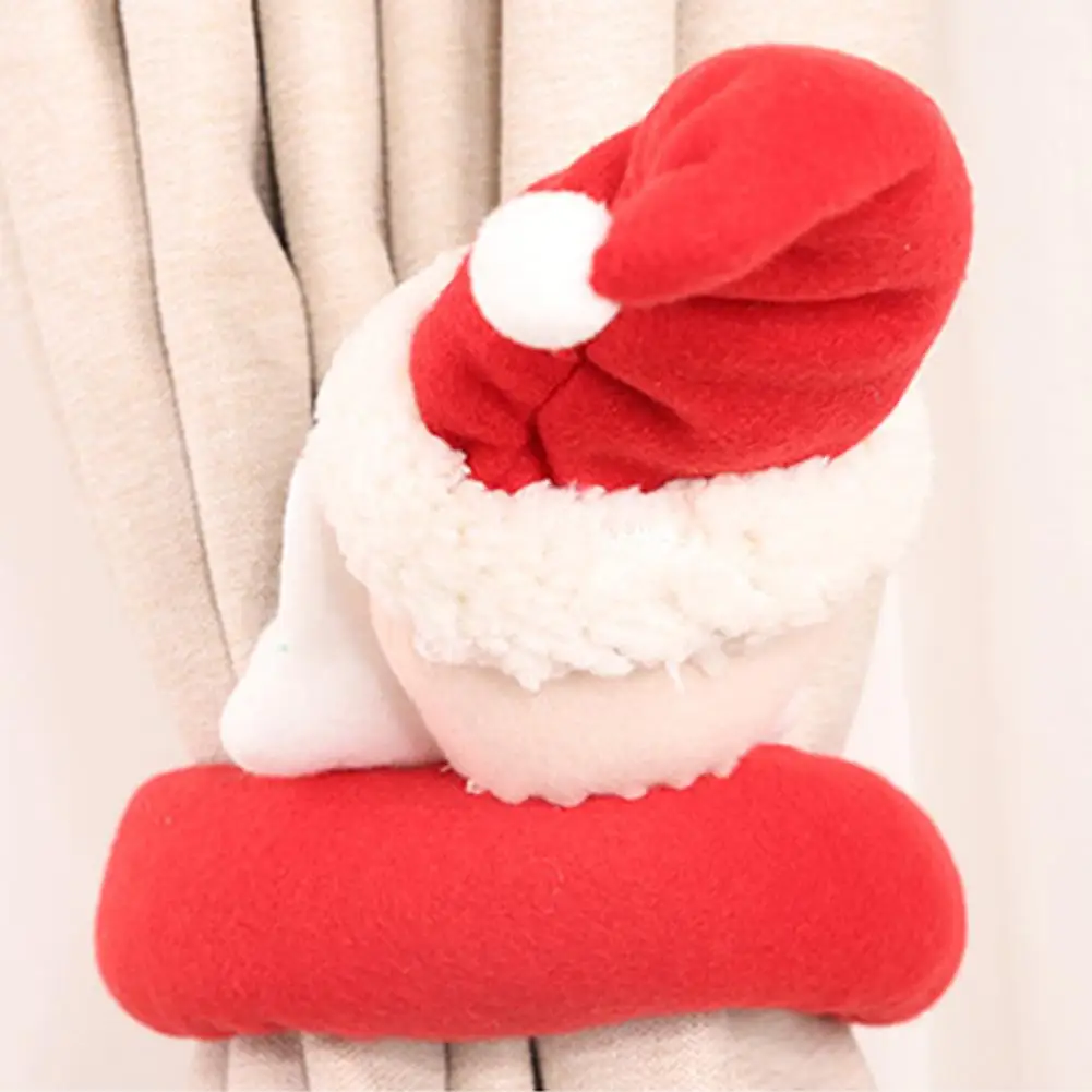 Прекрасный Санта Клаус Снеговик занавес Пряжка Рождественское украшение для дома новогодние вечерние Декоративная скатерть игрушки занавес украшения куклы