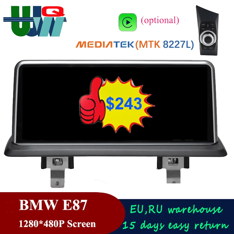 UJQW 10 25 &quotAndroid Автомобильный GPS радио плеер для BMW 1 серии 120i E87 E88 E81 E82 BT Wifi Mirrorlink Carplay