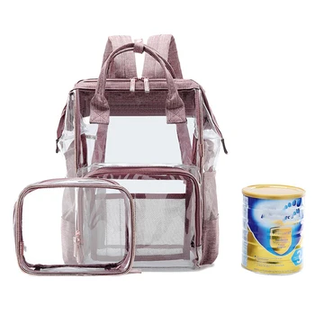 

Fashion Women Backpack Transparent Versatile Student Bags Large Capacity Travel Rucksack Waterproof PVC Diaper Bag For Baby Care