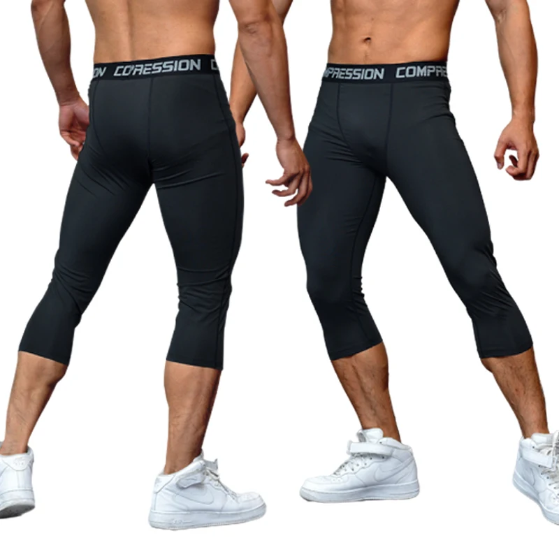 Sport da uomo 3/4 pantaloni corti palestra Leggings da corsa pantaloni da  jogging da uomo compressioni elastici pantaloni sportivi da calcio  pantaloni da basket|Running Tights| - AliExpress