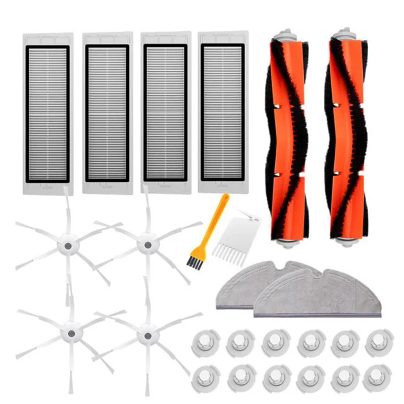 

HOT!2 Main Brush + 4 Filter + 4 6-Arms Side Brush + 2 Cleaning Brush + 2 Rag + 12 Water Tank Filter Set for Xiaomi Roborock Ro
