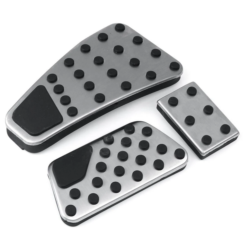 3pcs Car Accelerator Pedal Kit Stainless Steel Replacement Non Slip Wear Resistant Rustproof Free Punch Buffer For Dodge 11-19