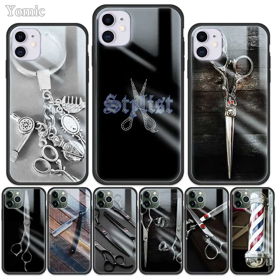 CCC стеклянный чехол для Apple iPhone 7 8 XR 11 Pro X XS MAX 6 6S Plus SE 2020 черный мягкий край телефона