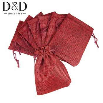 

5pcs Burlap Bags with Drawstring Linen Storage Package Bags Reusable for Wedding Favors Party DIY Craft Christmas Gift Bag