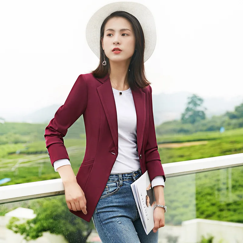 

Plaid Suit Jacket Women's Korean-style 2018 New Style Spring And Autumn Slim Fit Slimming Long Sleeve Casual Elegant Suit Short