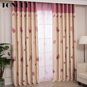 

TONGDI Children Printing Elegant Heart Blackout Curtains High-grade Decoration For Home Parlor Sitting Room Bedroom Living Room