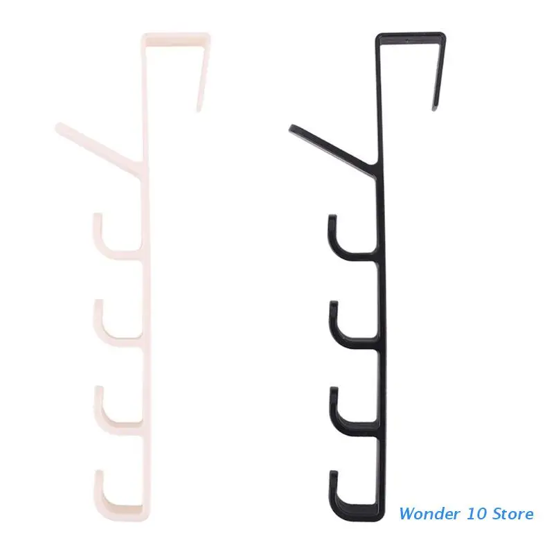5 Layers Over The Door Hanger Hook Clothes Hat Vertical Rack Plastic