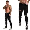 GINGTTO Men's Jeans Black Skinny Ripped Jeans Elastic Waist 2022 Streetwear Men Dropshipping Jeans Stretch Denim Pants zm04 ► Photo 3/6