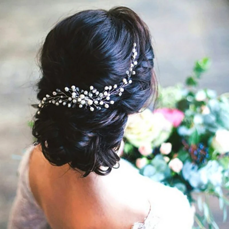 2019 Bride Wedding Hair Clip Handmade Flowers Beads Pearl