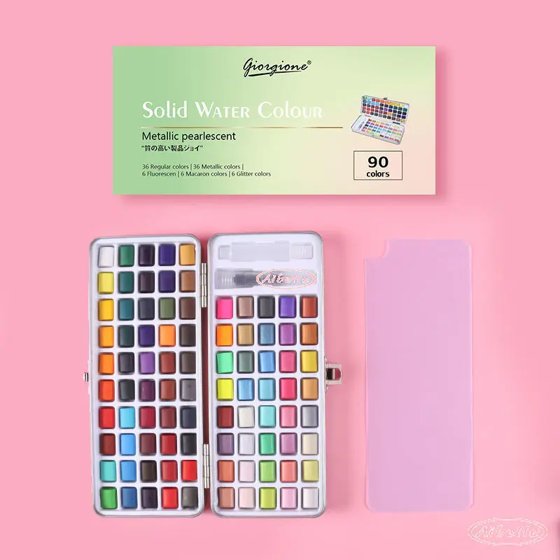 Professional Solid Watercolor Paints Set 50/72/90/100 Colors Artist Water Coloring Paint for Drawing Art Paint Art Supplies
