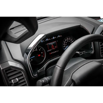 

Chrome For Ford F150 2015+ Dashboard Instrument Box Trim Strip Cover Accessories Brand New Interior Accessories