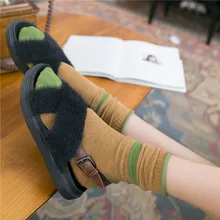 SP& CITY 5 пар/уп. Ins Женские винтажные хлопковые носки Harajuku Зимние Теплые повседневные полосатые носки до лодыжки Джокер дышащие Повседневные носки