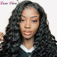 Бразильский свободный глубокий парик фронта шнурка Luxediva волосы фронта шнурка al парик человеческих волос Remy глубокий кудрявый парик для черных женщин
