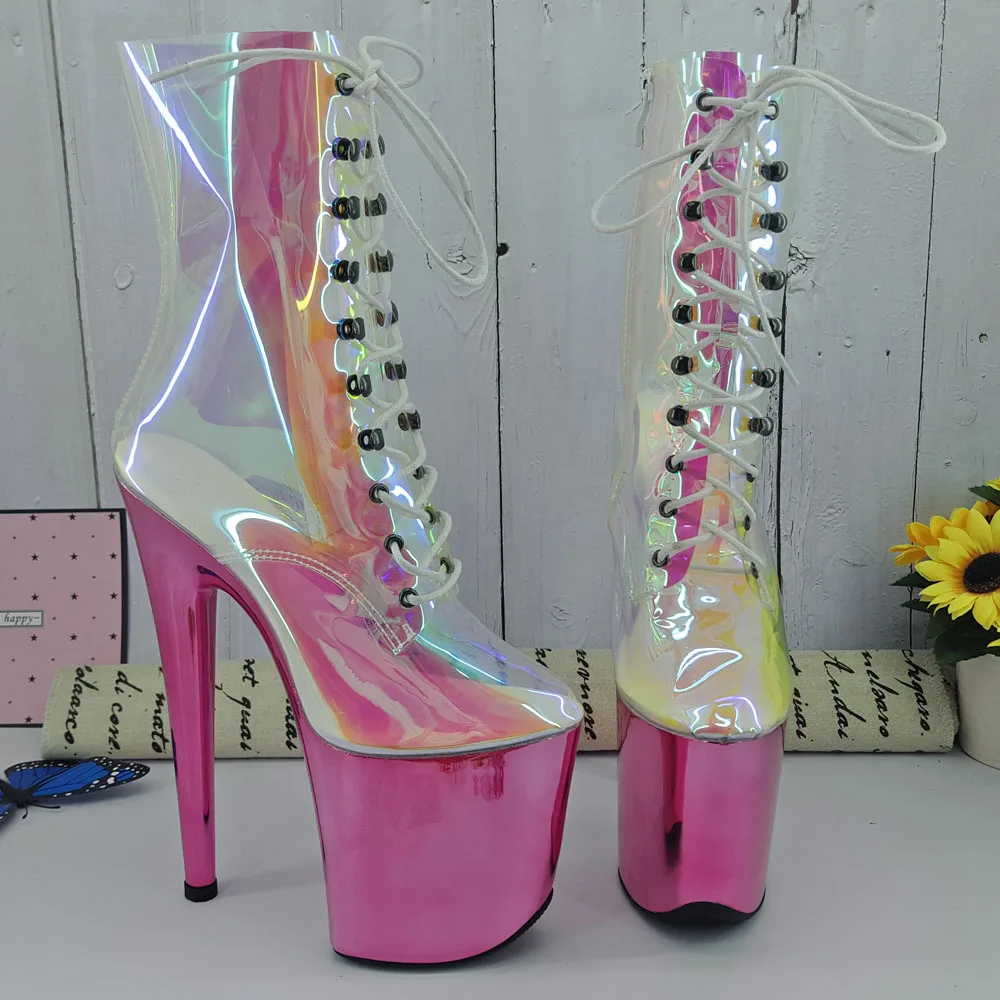 

Leecabe Laser TPU 20CM/8inches Pole dancing shoes High Heel platform Boots Closed toe Pole Dance boots