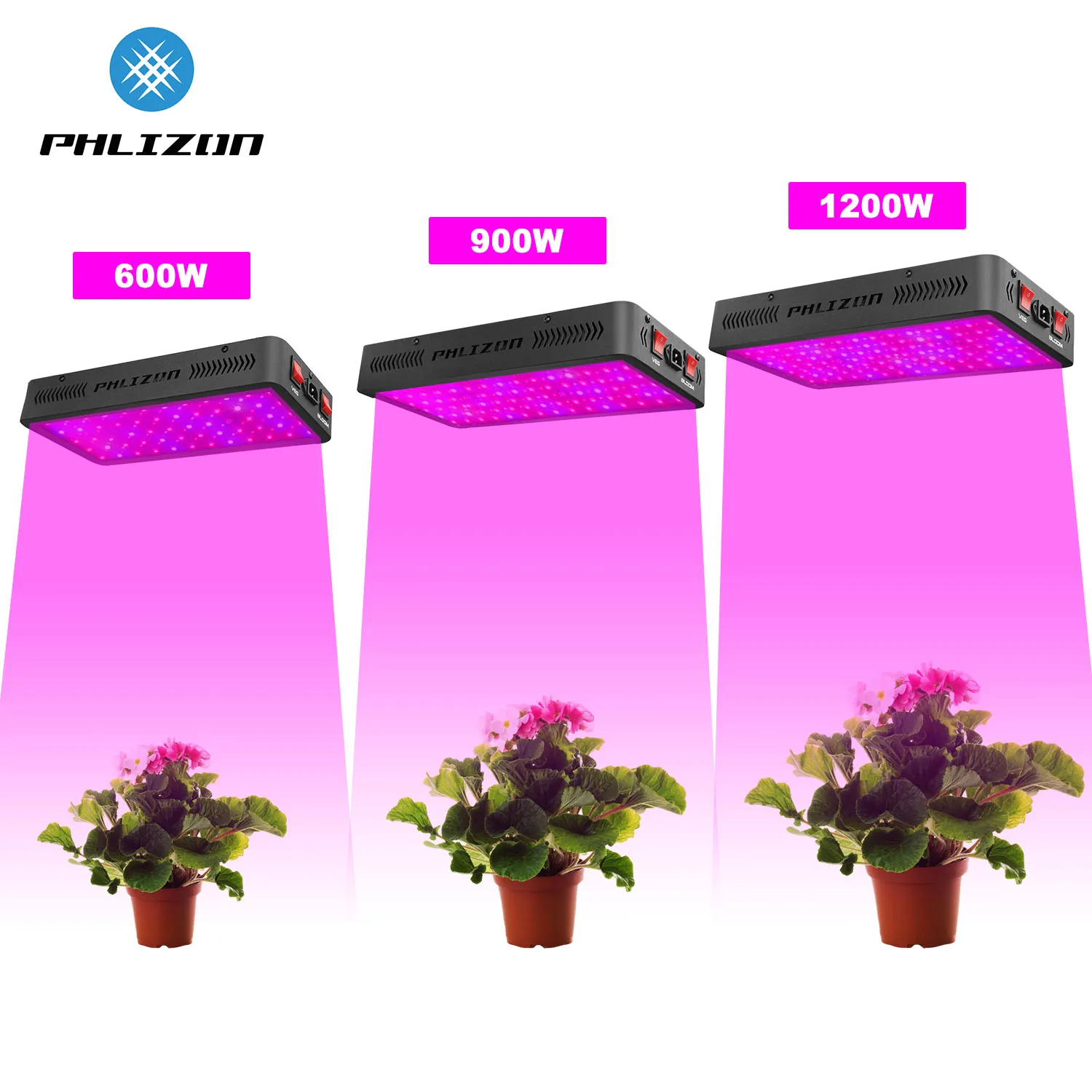 Phlizon полный спектр 600/900 W/1200 W растет свет лампы для комнатных растений