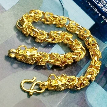 

Domineering Gold Colors Dragon Head Bracelet Bangle for Men Women Hip Hop Bracelet Motorcycle Party Bracelet Jewelry