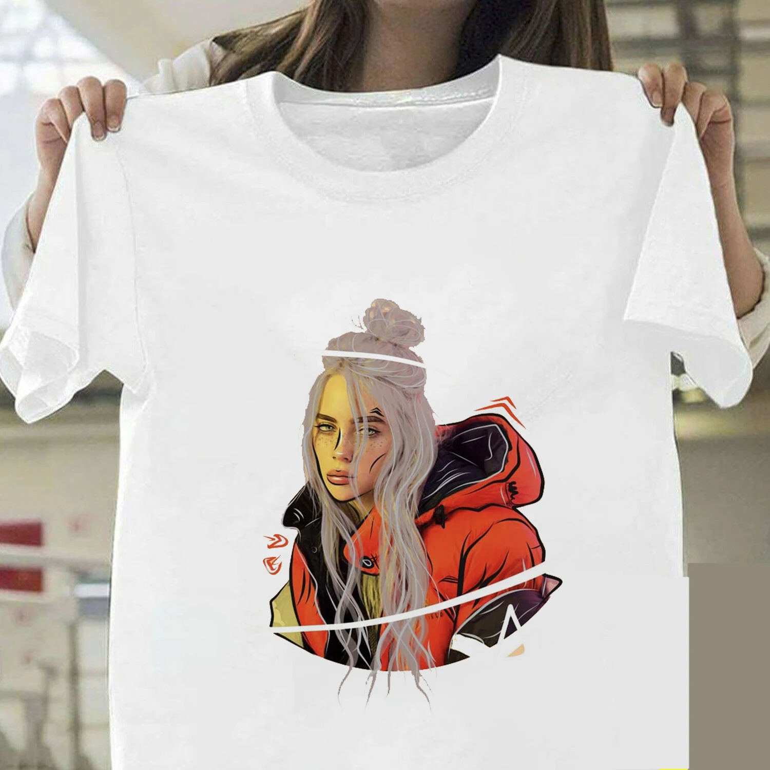 Billie Eilish Футболка Harajuku Fans белая хлопковая Мужская Camiseta Mujer Лидер продаж мужской эстетический Топ Футболка размера плюс уличная одежда крутая